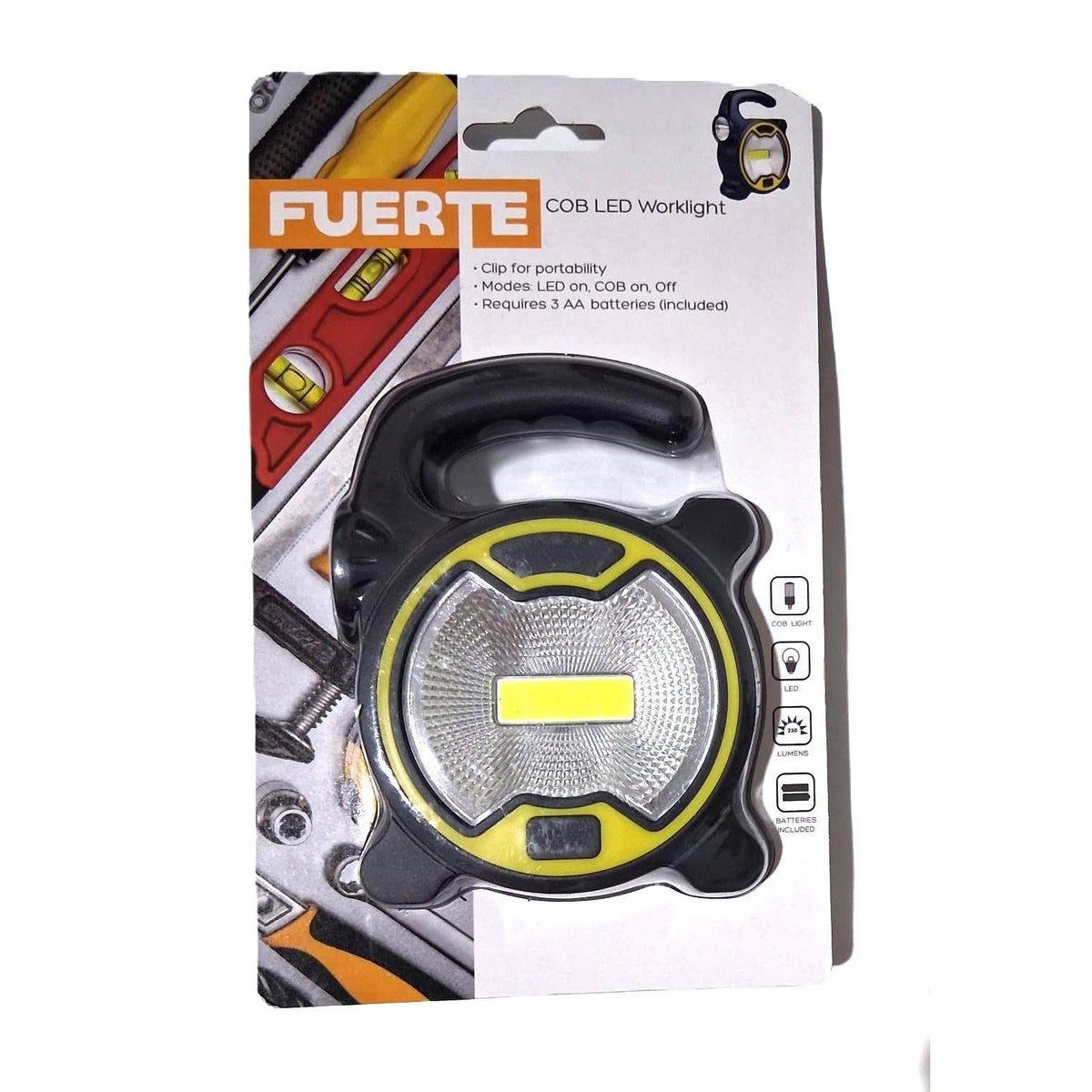 Luz de Trabajo COB LED Fuerte 250 Lúmenes – Clip Portátil | Baterías Incluidas