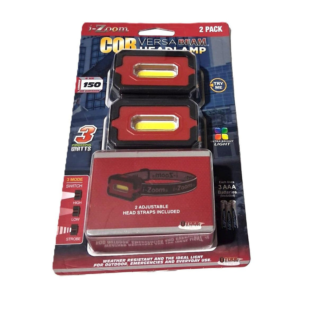 Linterna Frontal COB i-Zoom Versa Beam 150 Lúmenes – Paquete de 2