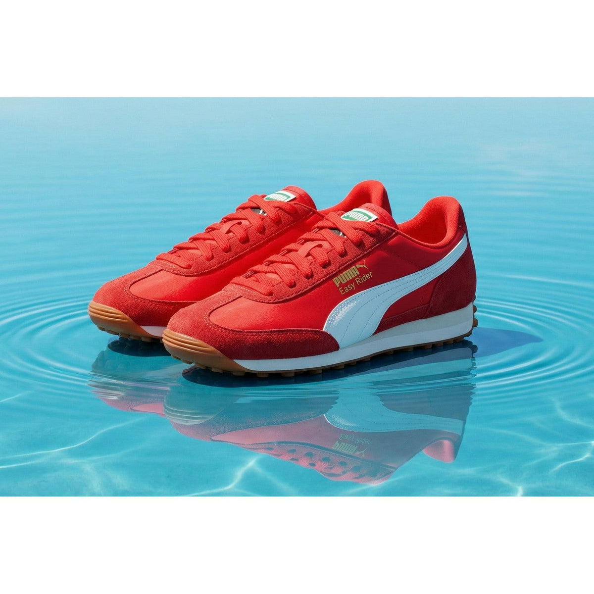 Puma Easy Rider – Tenis Retro Hombre Rojo Escarlata/Blanco/Suela Gum – Talla US 11