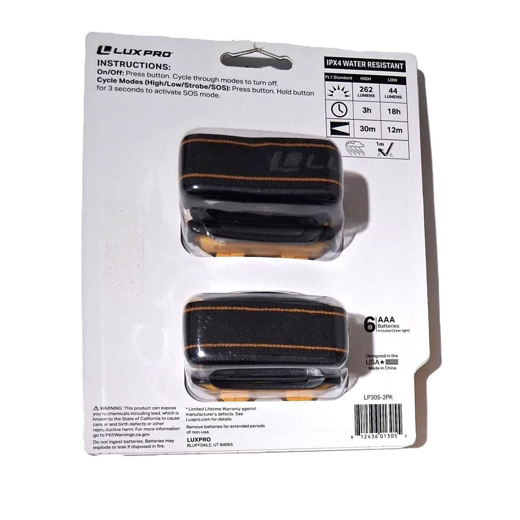 Linterna Frontal LED LuxPro LP305 250 Lúmenes – Paquete de 2