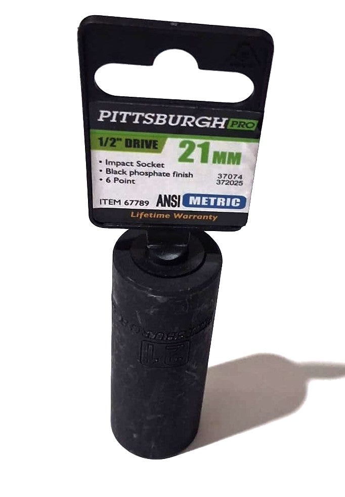 Pittsburgh Pro 21mm Deep Impact Socket 1/2" Drive - Item 67789