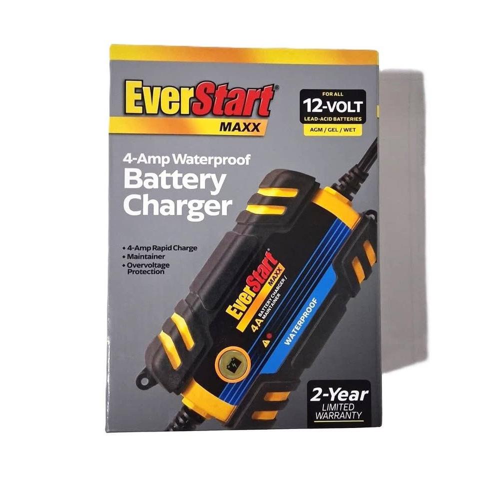 EverStart MAXX Cargador de Bateria 4-Amp Waterproof IP67 Maintainer 12V AGM GEL WET | 2-Year Warranty