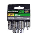 Pittsburgh 4-Piece Socket Adapter Set – 1/4", 3/8" & 1/2" Drive, Chrome Vanadium