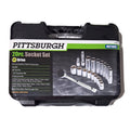 Pittsburgh 20-Piece Metric Socket Set – 3/8" Drive, Chrome Vanadium, Blow Mold Case