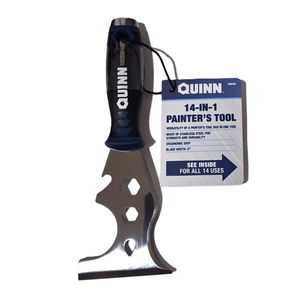 Quinn 14-in-1 Painter's Tool – Stainless Steel, 3" Blade, Ergonomic Grip