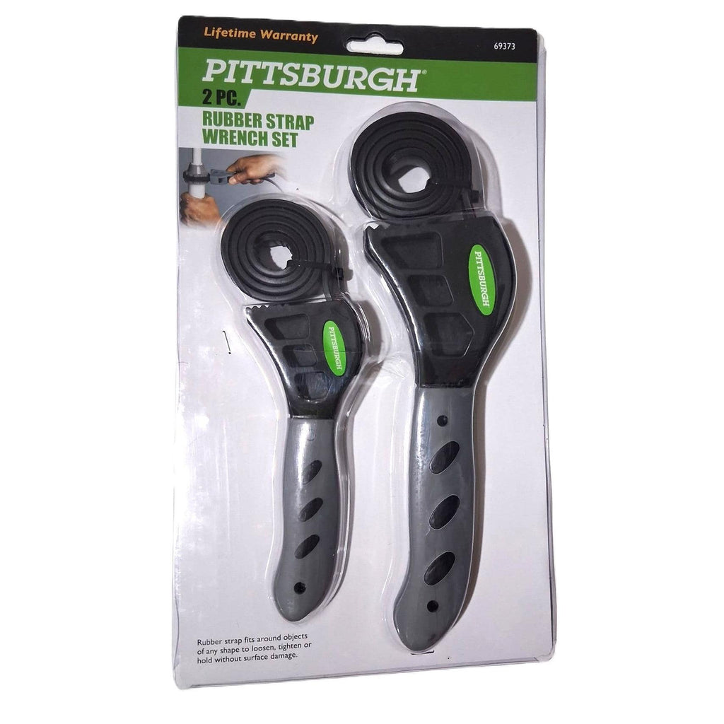 Pittsburgh 2-Piece Rubber Strap Wrench Set – No Surface Damage, Any Shape