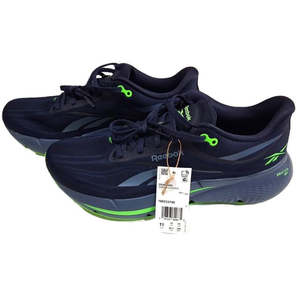 Reebok Zignition Running Course – Tenis Running Hombre Azul Marino/Verde Neón – Talla US 11