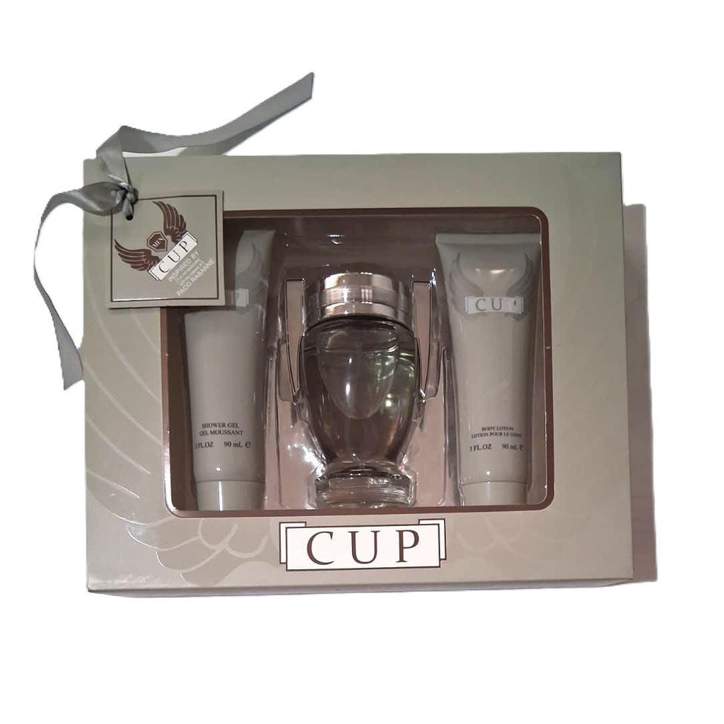 Men Cup Gift Set for Men – Eau de Parfum 100 ml + Shower Gel 90 ml + Body Lotion 90 ml