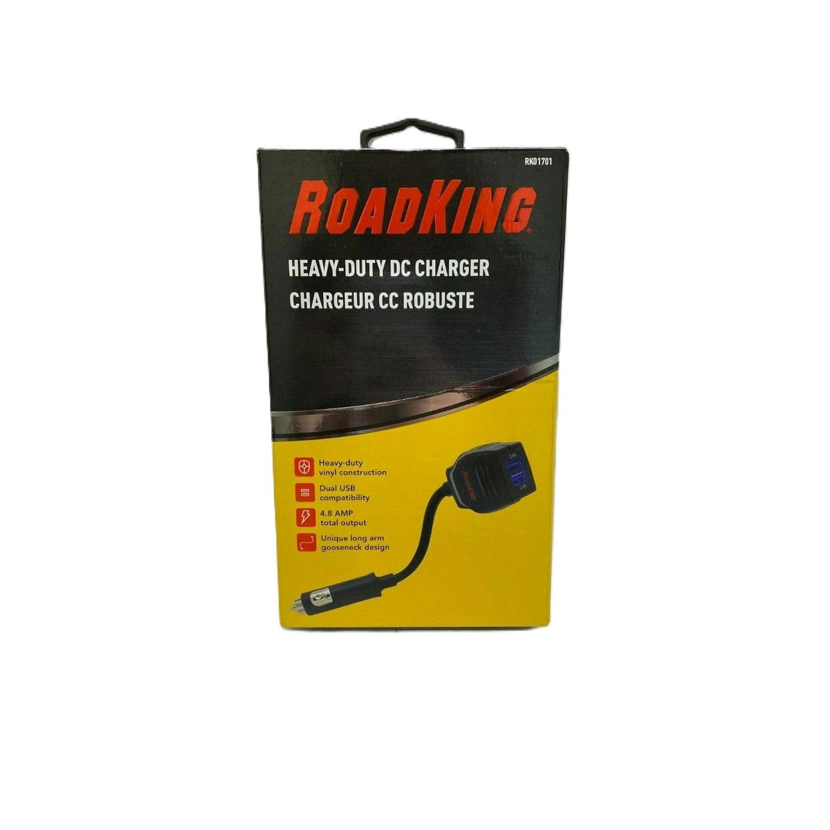 RoadKing Cargador DC Heavy-Duty 4.8A Dual USB Gooseneck 12V | RK01701