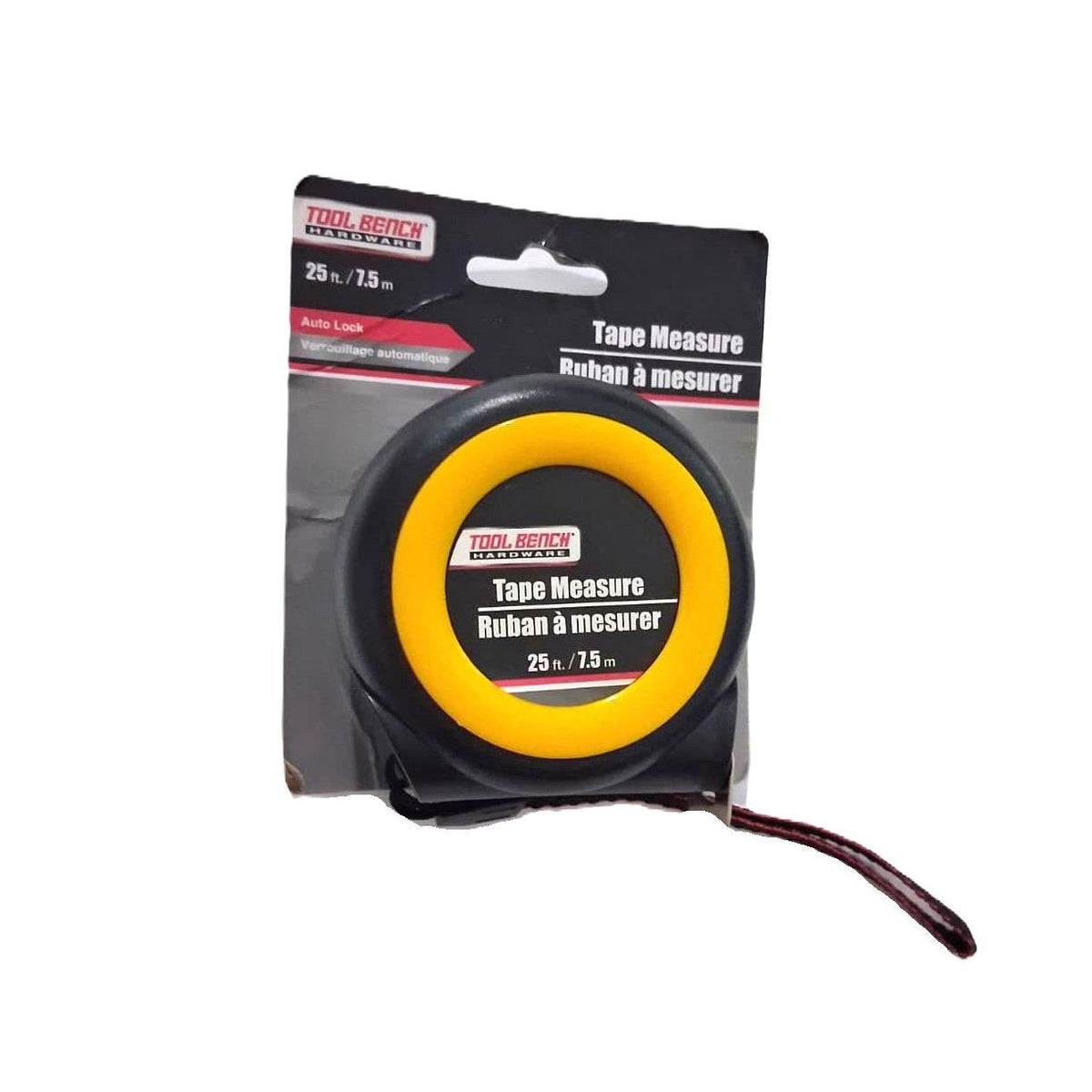 Tool Bench Hardware 25 ft / 7.5m Auto Lock Tape Measure