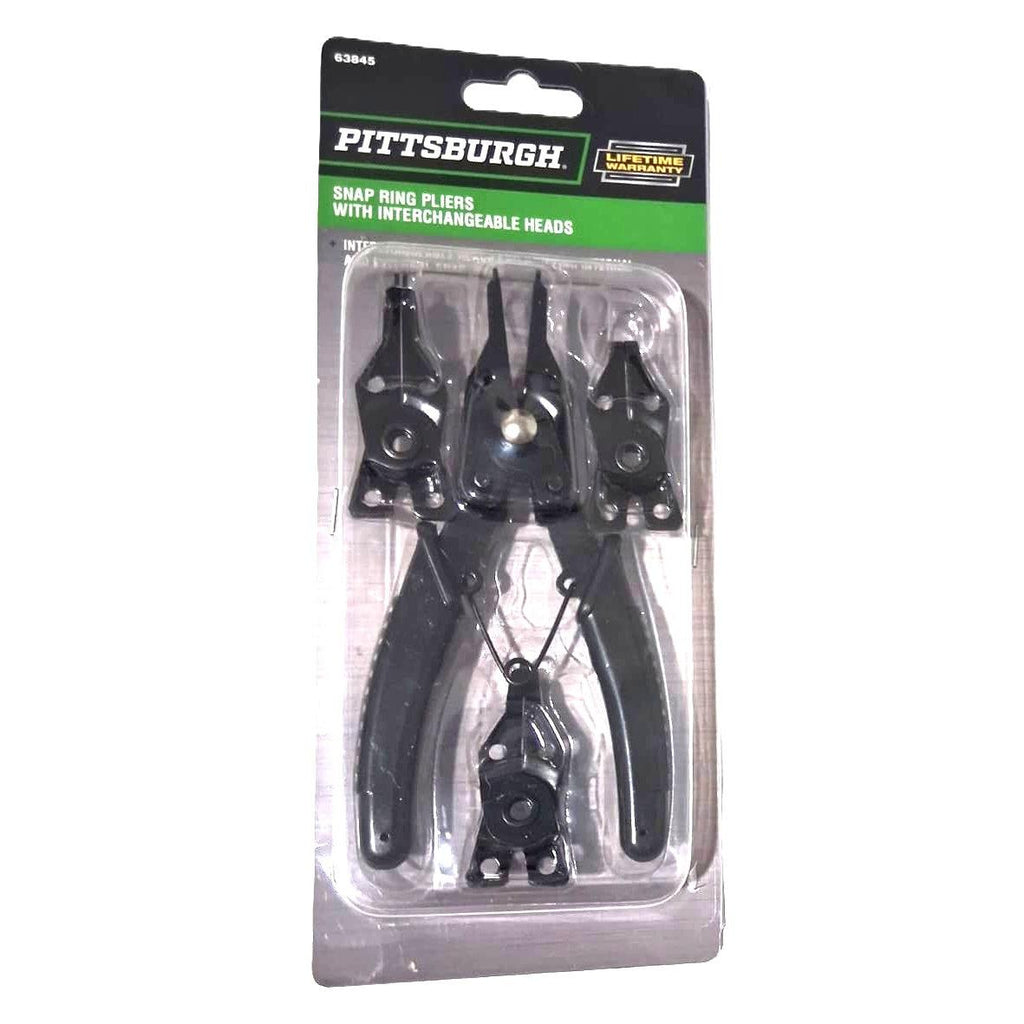 Pittsburgh Snap Ring Pliers with Interchangeable Heads – 4-in-1 Internal & External