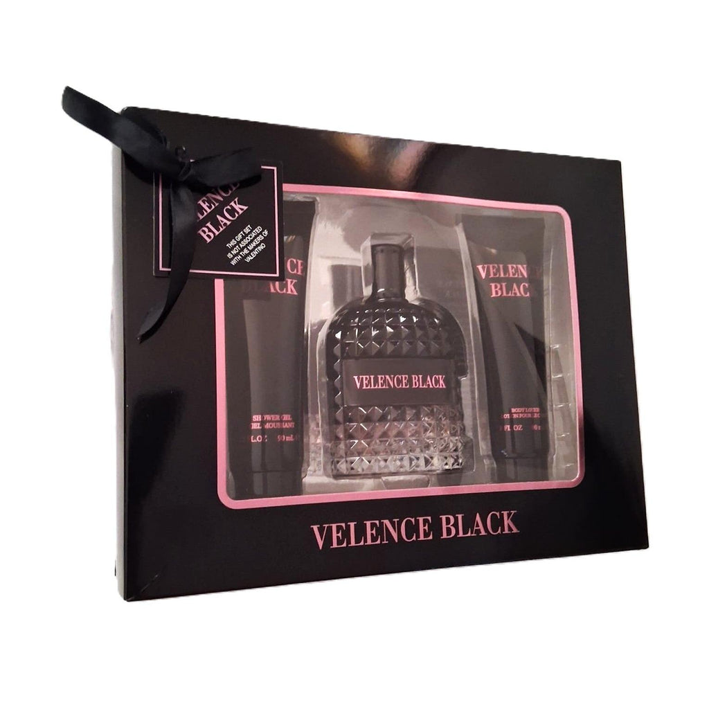 Velence Black Gift Set for Men – Eau de Parfum 110 ml + Shower Gel 90 ml + Body Lotion 90 ml