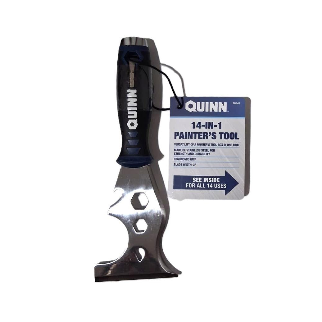Quinn 14-in-1 Painter's Tool – Stainless Steel, 3" Blade, Ergonomic Grip