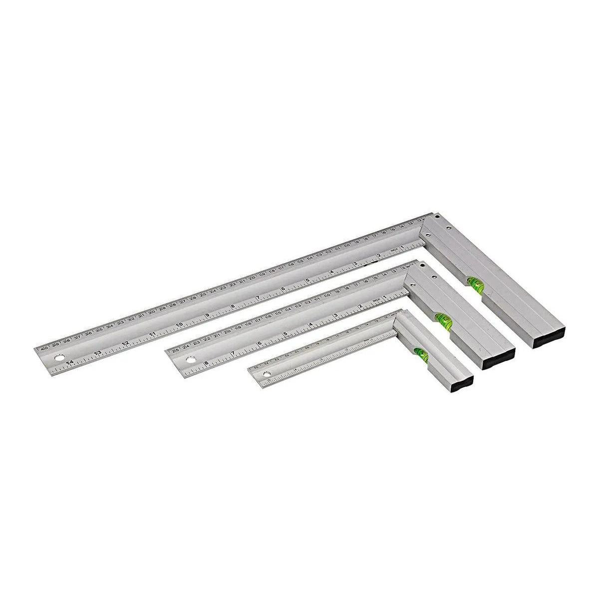 Pittsburgh 3-Piece L Square Set with Levels – Aluminum, SAE & Metric