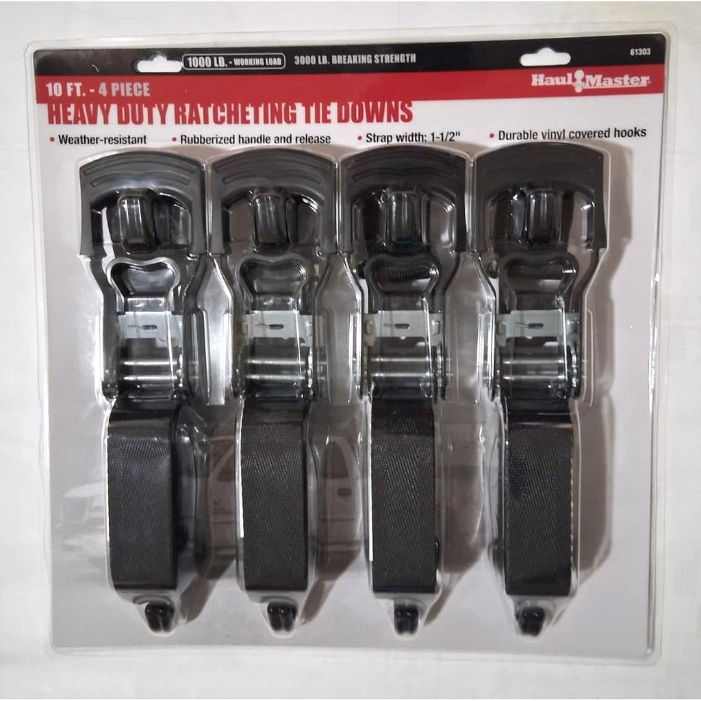 Haul-Master Correas de Amarre Trinquete 1,000 lb — 10 ft x 1-1/2" Paquete 4