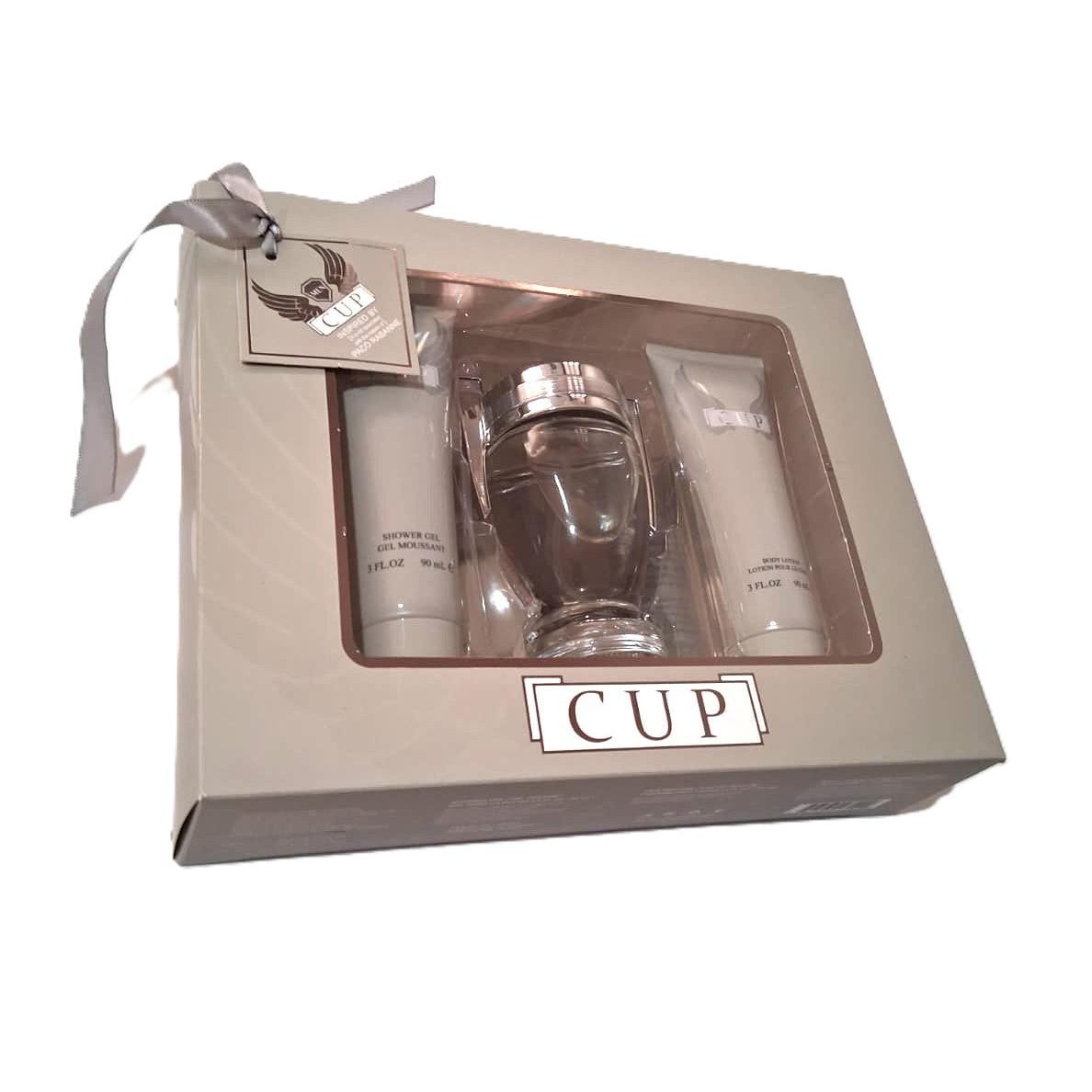 Men Cup Gift Set for Men – Eau de Parfum 100 ml + Shower Gel 90 ml + Body Lotion 90 ml