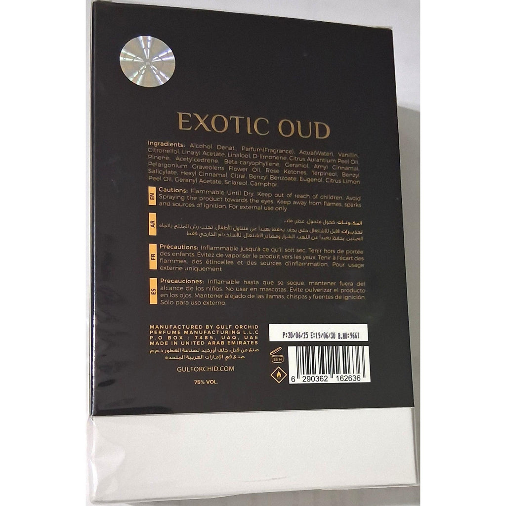 Gulf Orchid Exotic Oud Eau de Parfum – Natural Spray, 100 ml / 3.4 fl.oz.