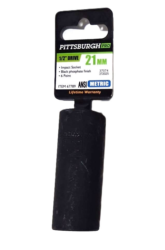 Pittsburgh Pro 21mm Deep Impact Socket 1/2" Drive - Item 67789