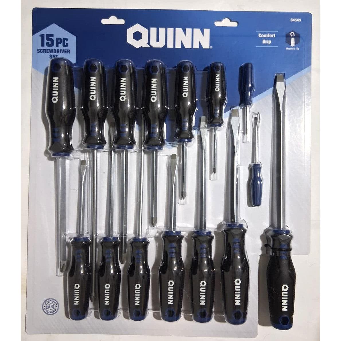Quinn 15-Piece Screwdriver Set – Comfort Grip, Magnetic Tip, Chrome Vanadium Steel
