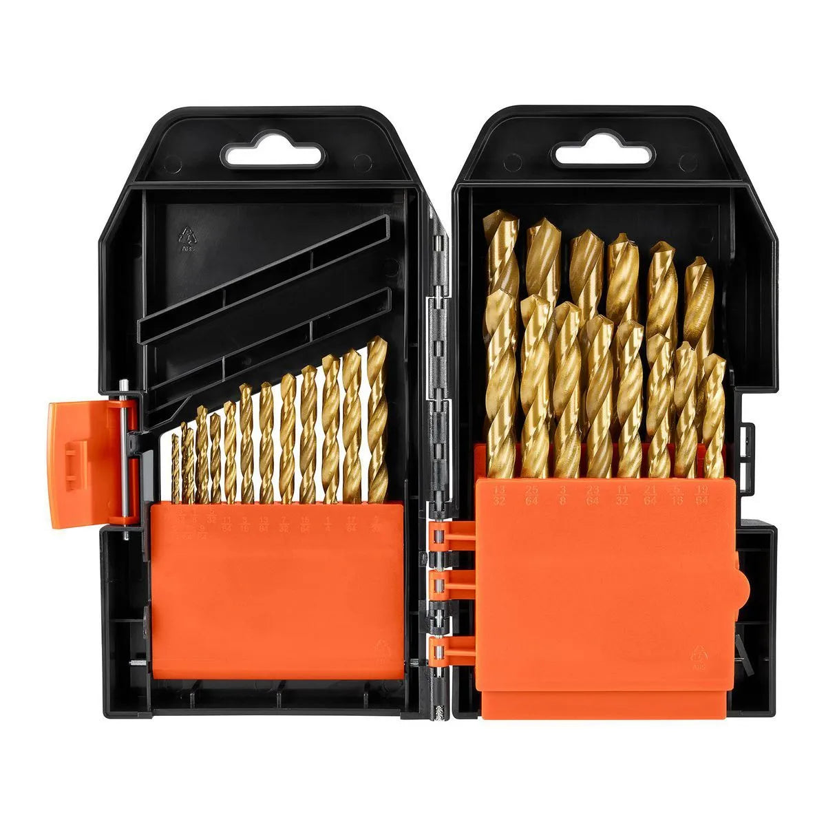 Warrior 29-Piece Titanium Index Drill Bit Set – 1/16" to 1/2", Wood, Plastic & Metal