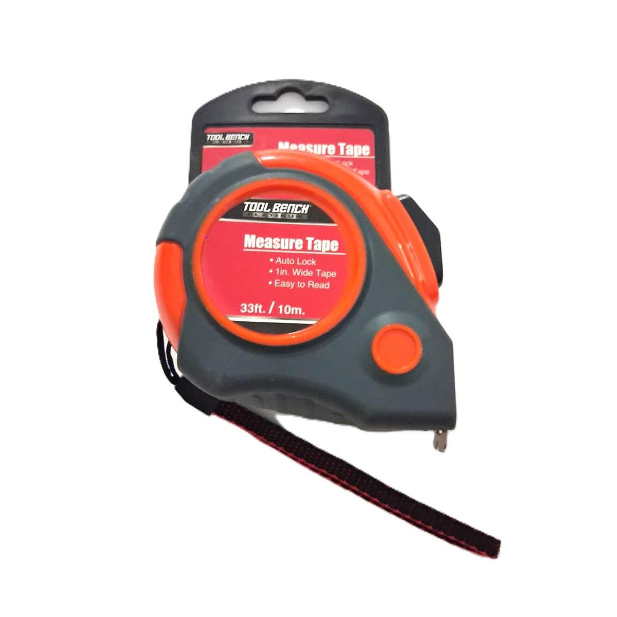 Tool Bench Hardware 33 ft / 10m Auto Lock Tape Measure – 1" Wide Blade