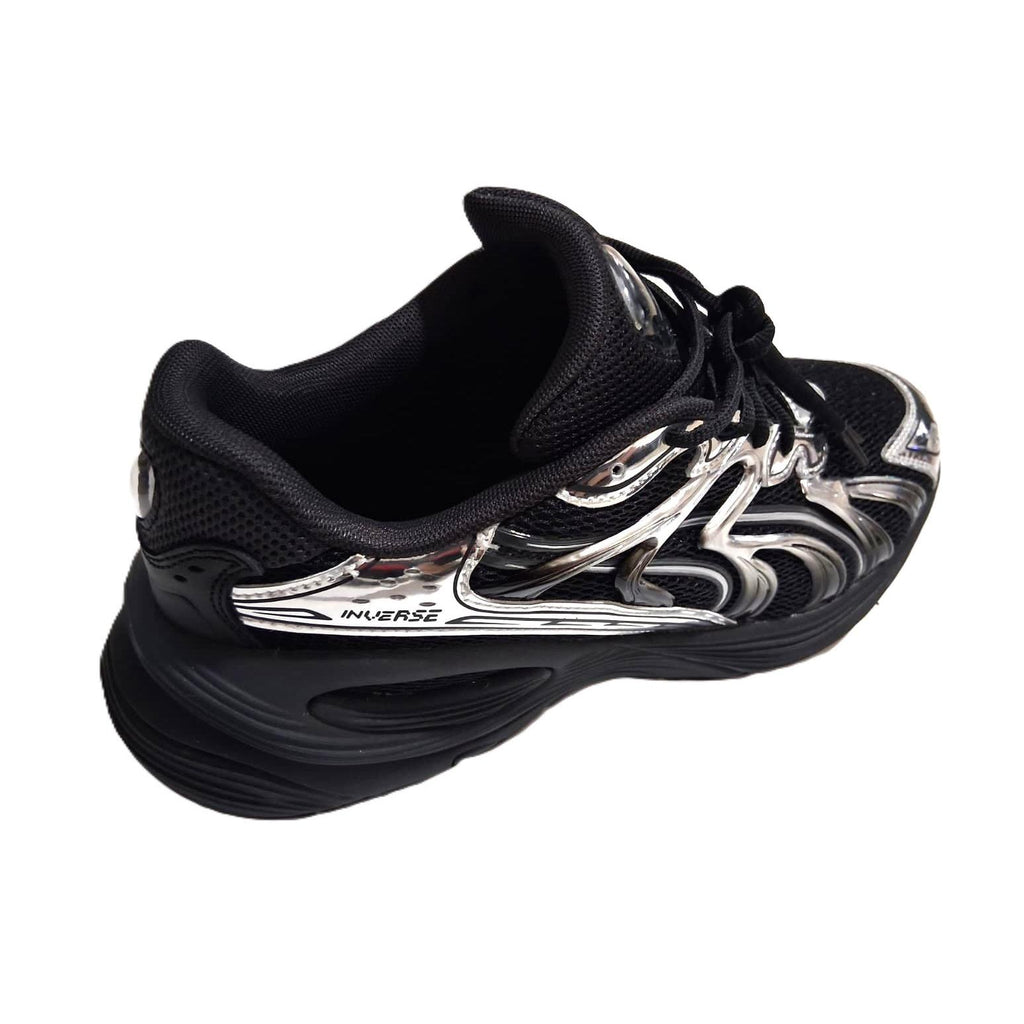 Puma Morphic x Inverse – Tenis Hombre Triple Negro/Cromo Plateado Líquido – Talla US 10