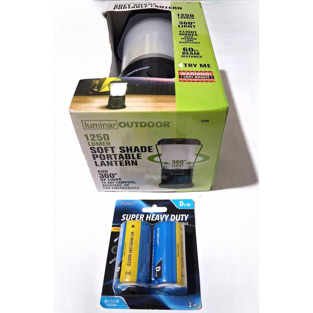 Linterna Portátil Luminar Outdoor 1250 Lúmenes 360° – Soft Shade | 4 Modos | Baterías D Incluidas