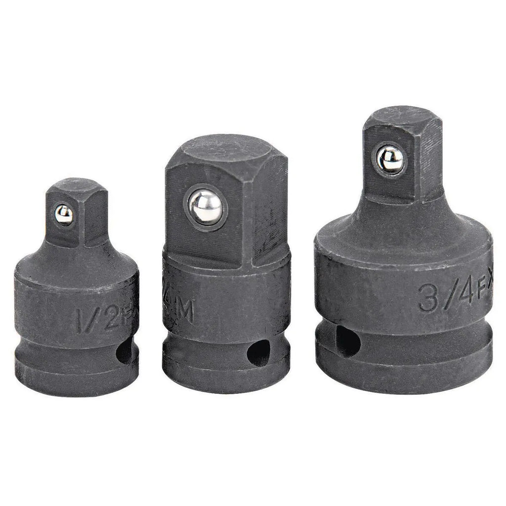 Pittsburgh 3-Piece Impact Socket Adapter Set – Black Phosphate, Chrome Vanadium