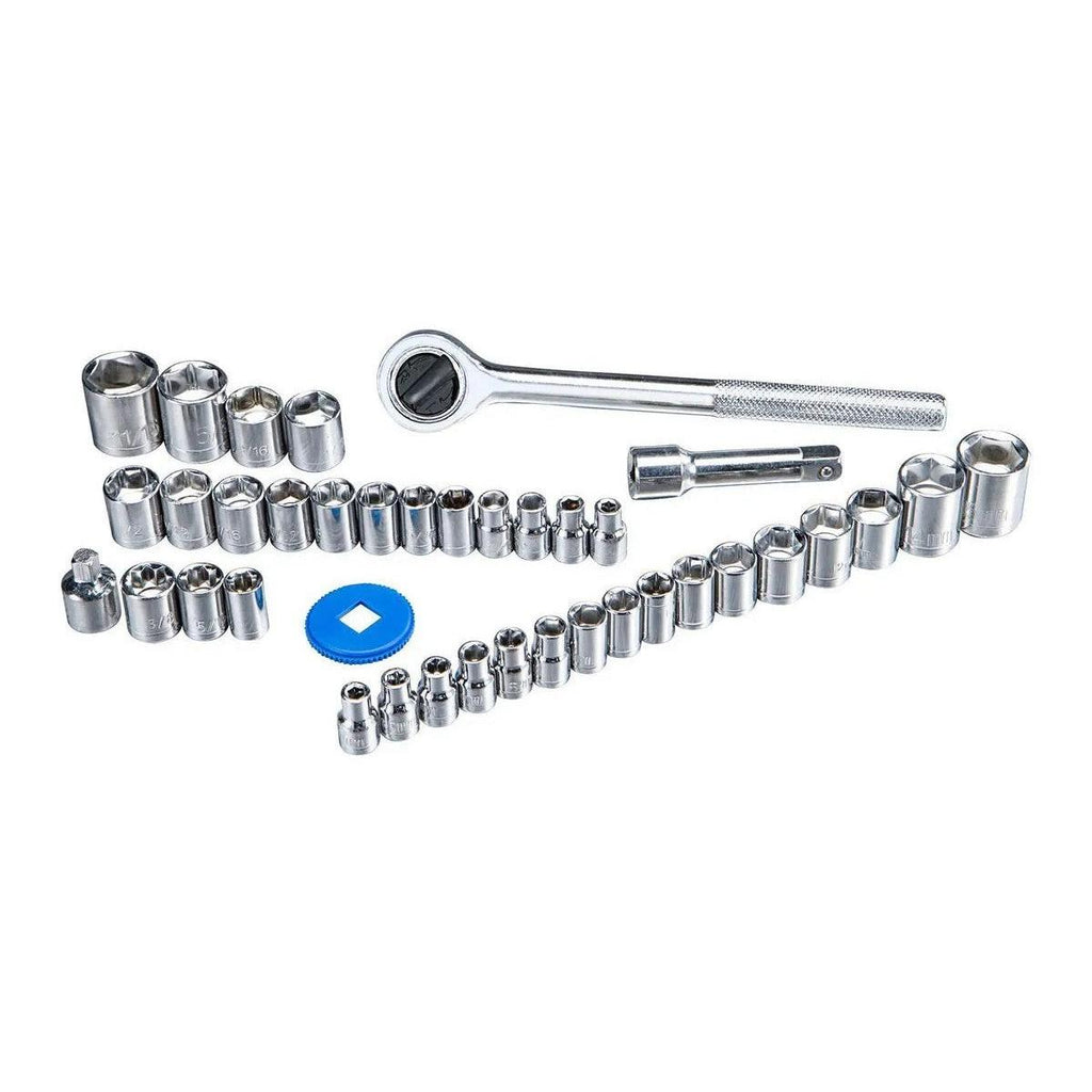 Pittsburgh 40-Piece Socket Set – 3/8" Drive, SAE & Metric, Ratchet Wrench, PVC Case