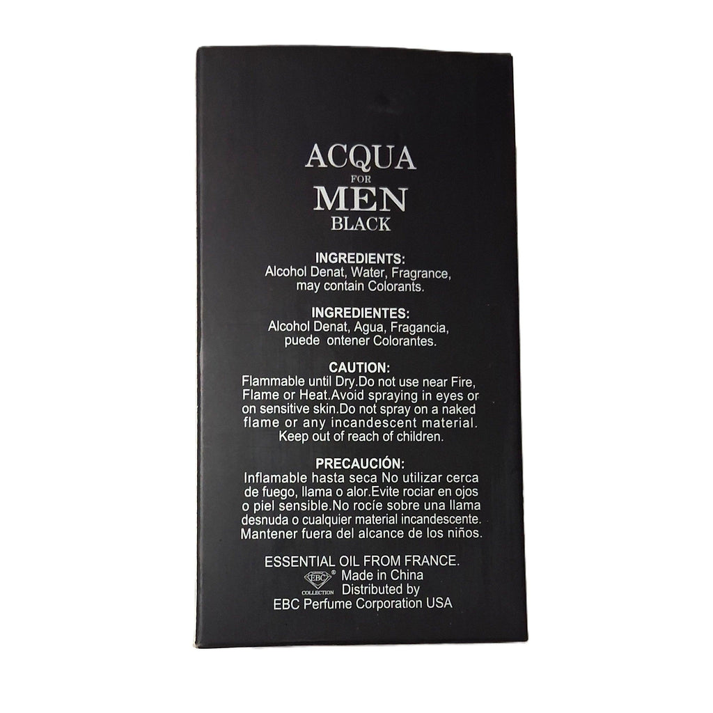 Acqua for Men Black Eau de Toilette – Natural Spray, 100 ml / 3.4 fl.oz.