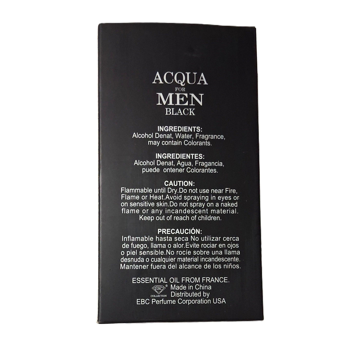 Acqua for Men Black Eau de Toilette – Natural Spray, 100 ml / 3.4 fl.oz.