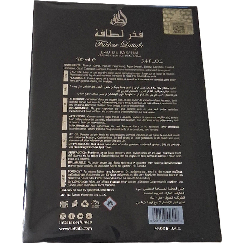 Lattafa Fakhar Eau de Parfum – Natural Spray, 100 ml / 3.4 fl.oz.