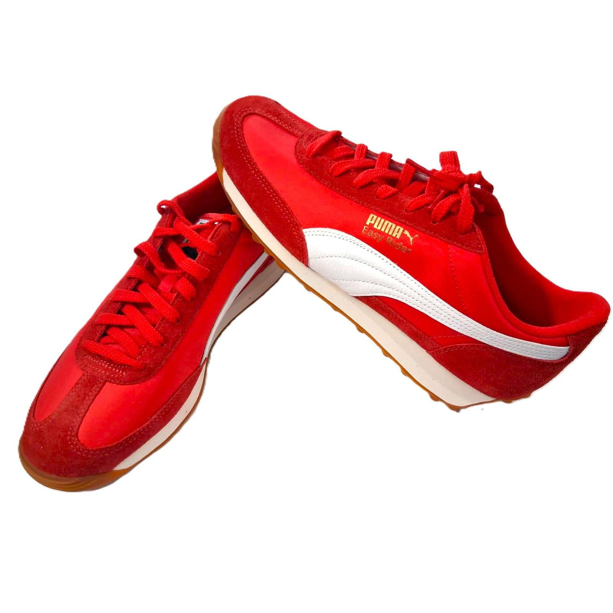 Puma Easy Rider – Tenis Retro Hombre Rojo Escarlata/Blanco/Suela Gum – Talla US 11