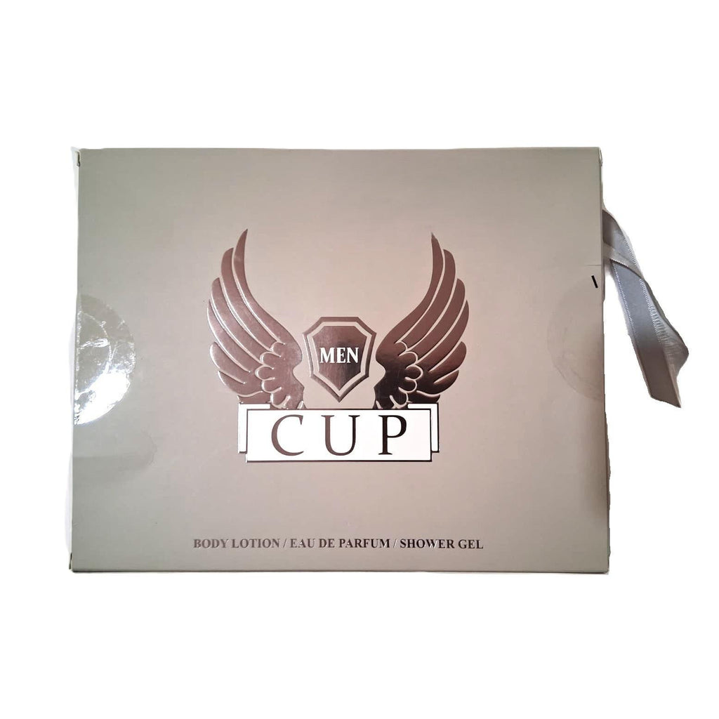 Men Cup Gift Set for Men – Eau de Parfum 100 ml + Shower Gel 90 ml + Body Lotion 90 ml