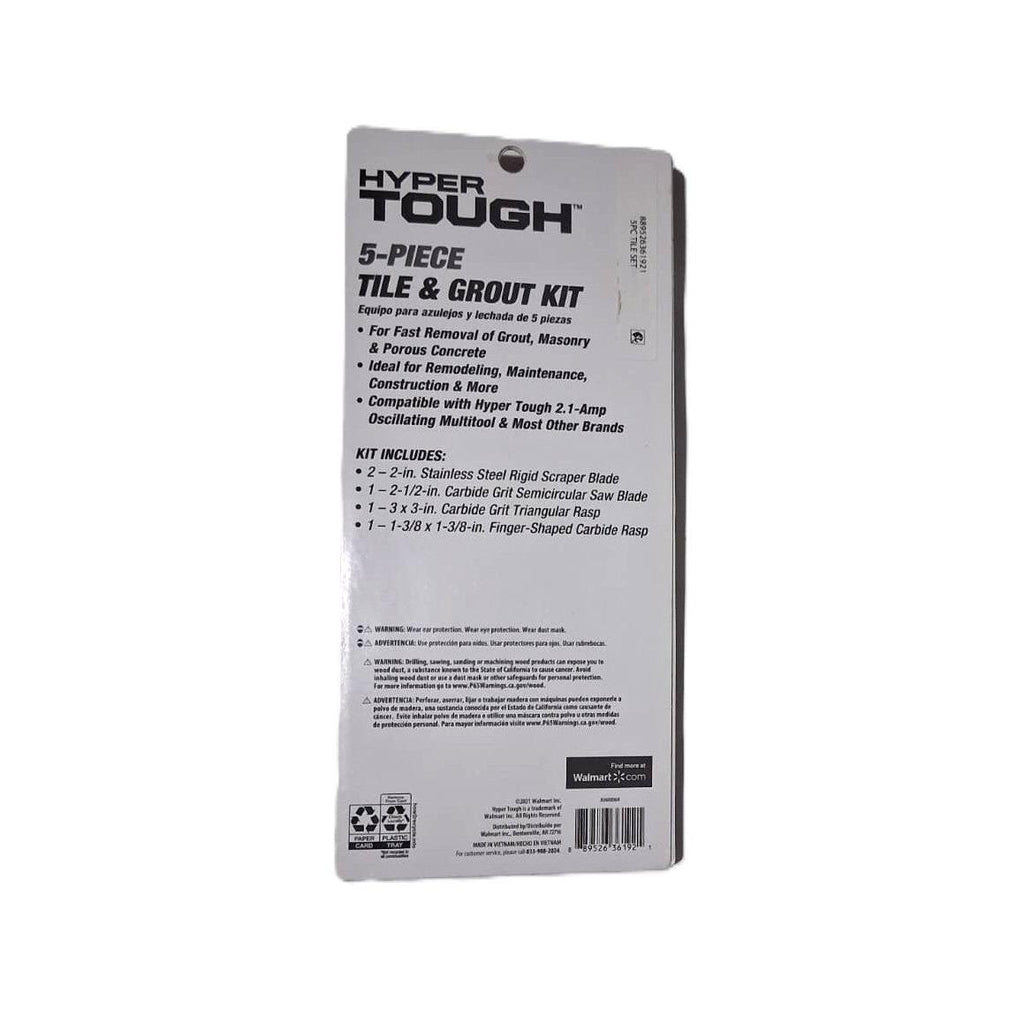 Hyper Tough 5-Piece Tile & Grout Oscillating Multitool Blade Kit