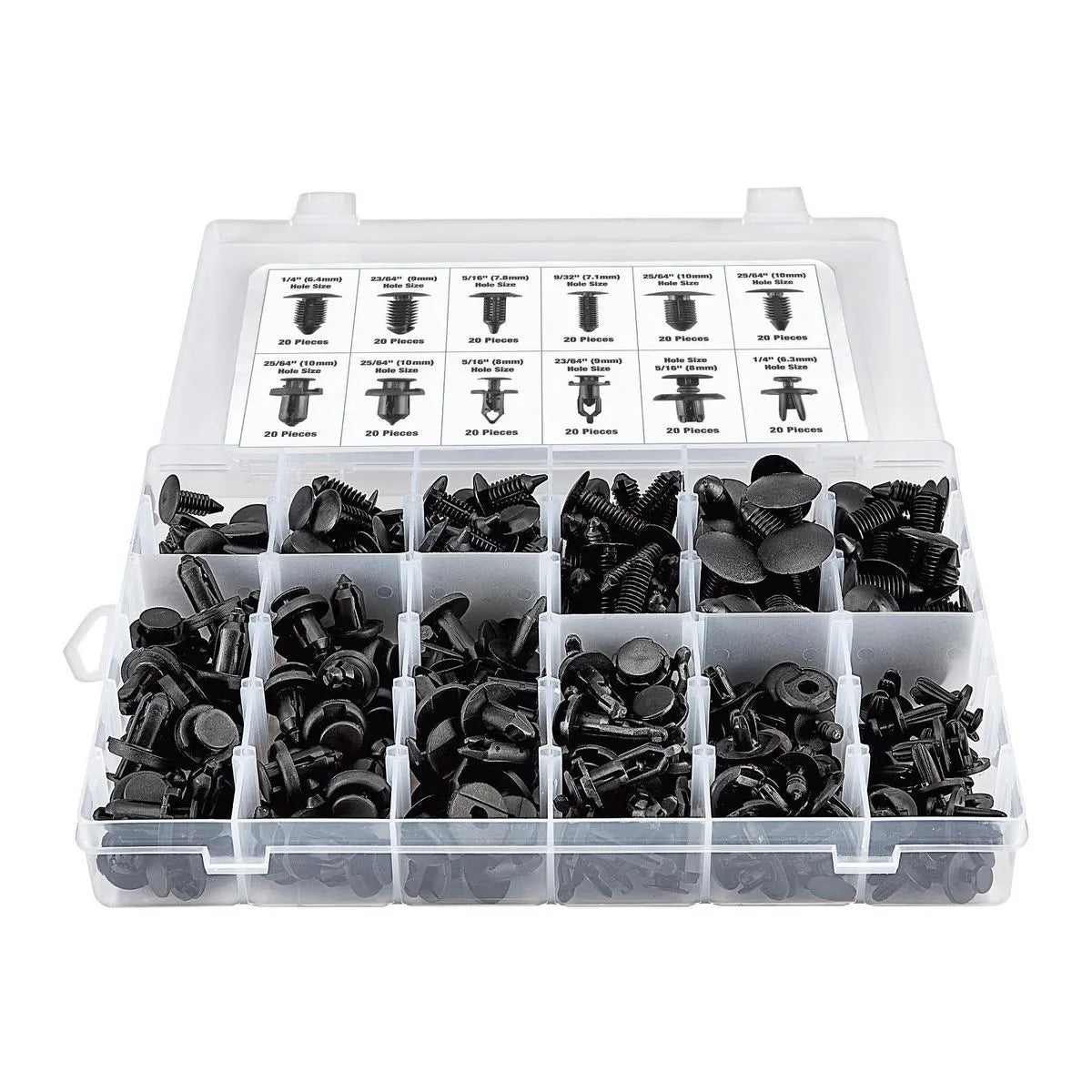 Pittsburgh Automotive Plastic Fastener Kit 240 Piezas 12 Tamanos Item 57671