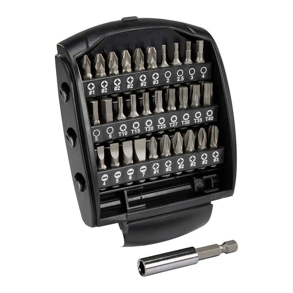 Warrior 31-Piece Screwdriver Bit Set – 1/4" Shank, CRV Steel, Magnetic Bit Holder