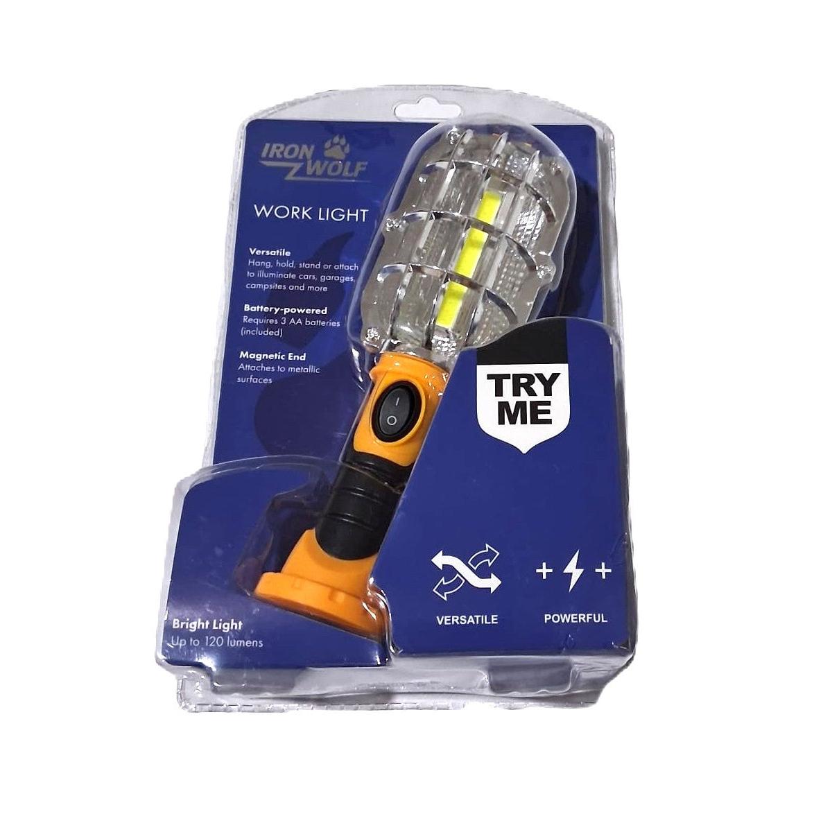 Luz de Trabajo Magnética Iron Wolf 120 Lúmenes – Versátil | Baterías AA Incluidas