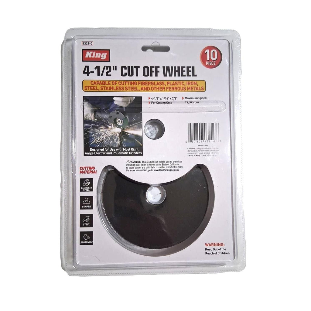 Discos de Corte 4-1/2" King – Pack 10 Piezas | Carburo de Silicio Reforzado | Acero Inox, Hierro, Plástico y Fibra de Vidrio | 13,300 RPM