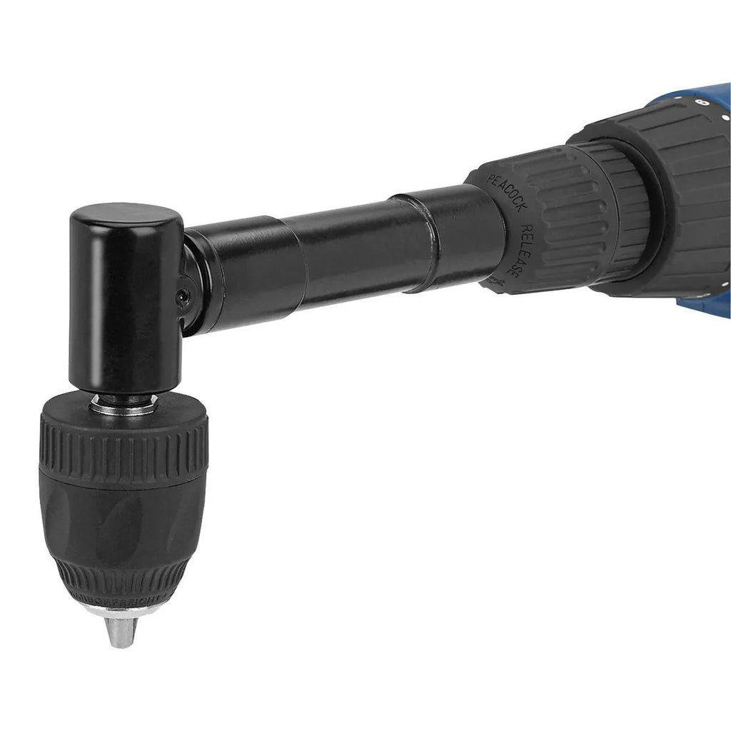 Accesorio Taladro Ángulo Recto 90° 3/8" con Portabrocas Keyless Chuck 6000 RPM Negro
