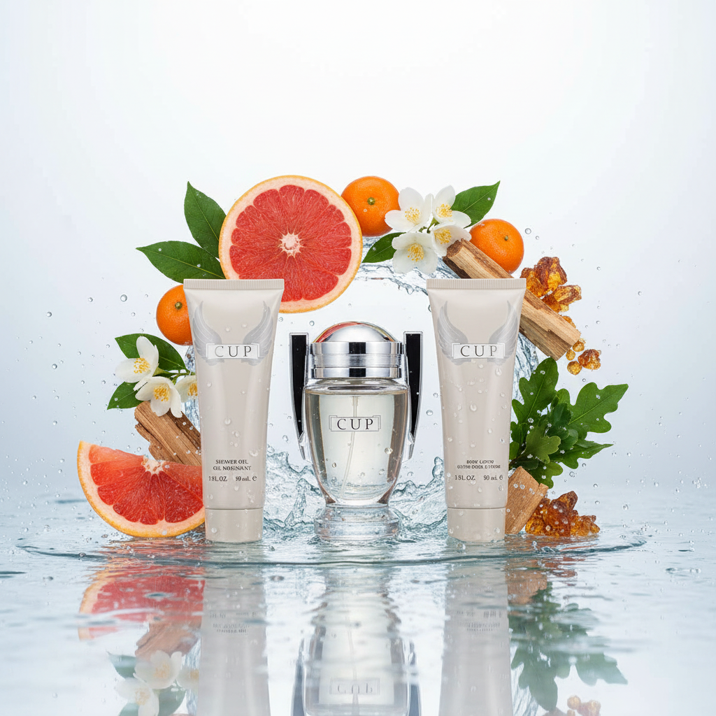 Men Cup Gift Set for Men – Eau de Parfum 100 ml + Shower Gel 90 ml + Body Lotion 90 ml