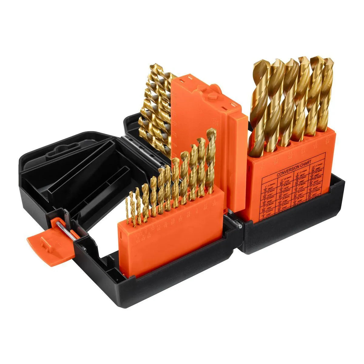Warrior 29-Piece Titanium Index Drill Bit Set – 1/16" to 1/2", Wood, Plastic & Metal