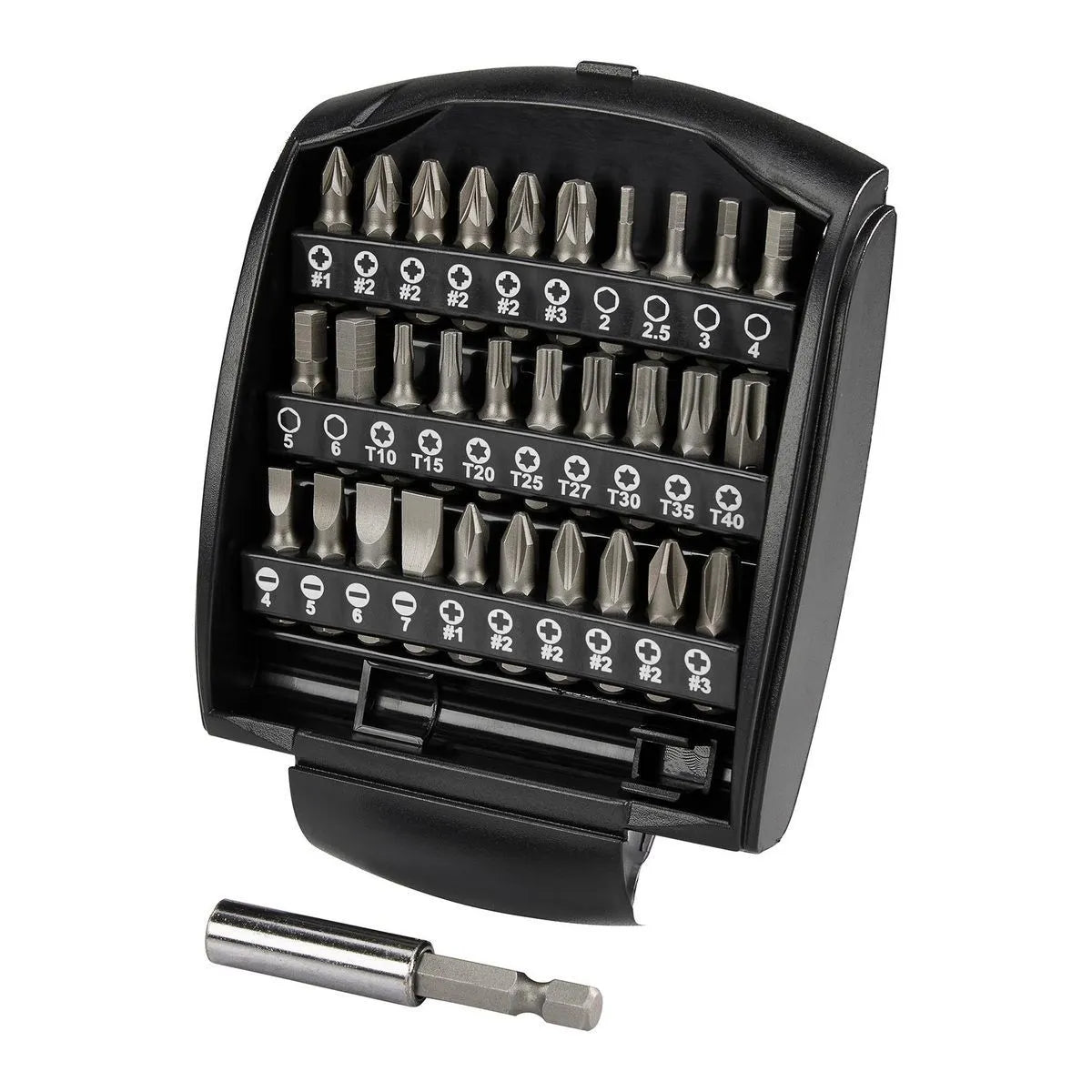 Warrior 31-Piece Screwdriver Bit Set – 1/4" Shank, CRV Steel, Magnetic Bit Holder