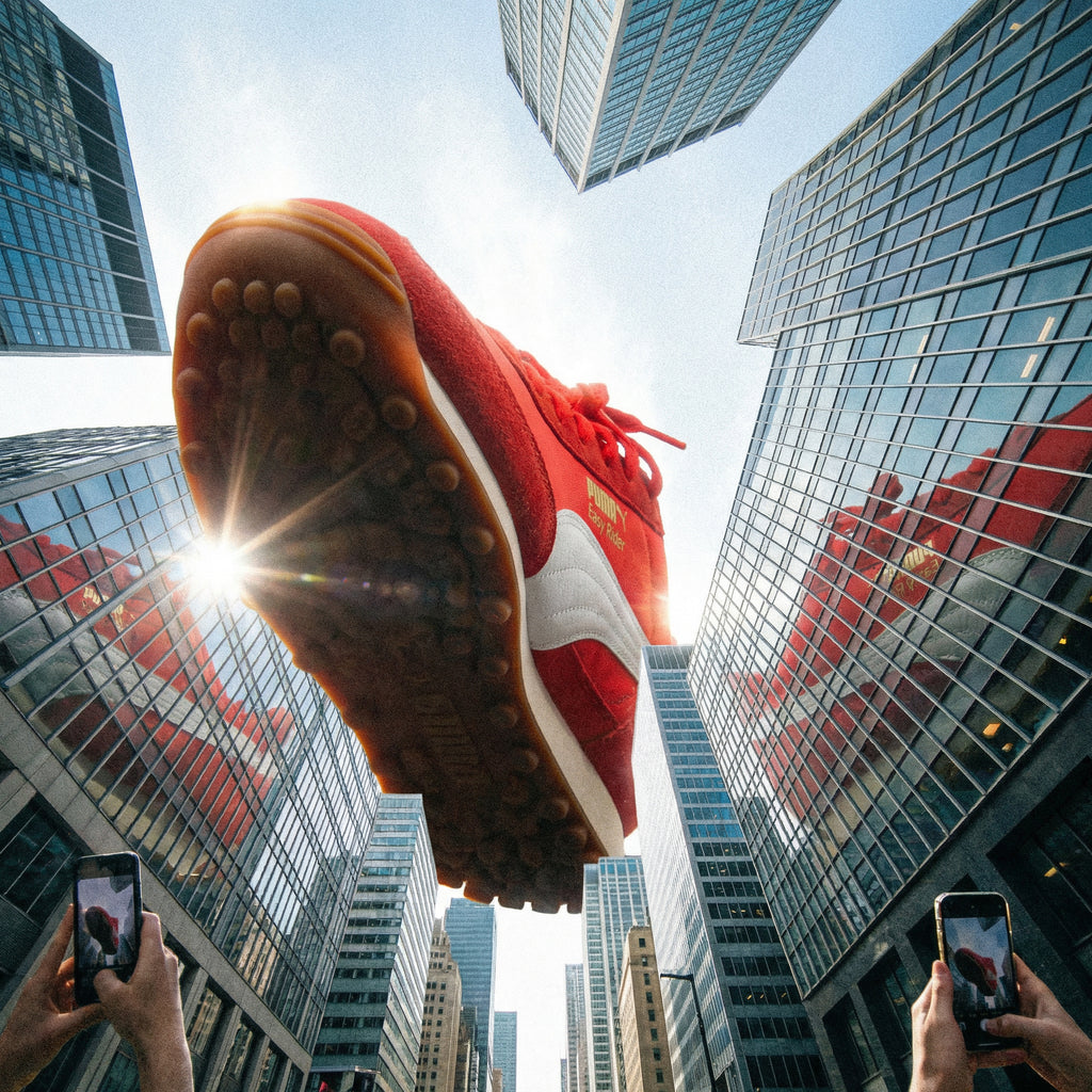 Puma Easy Rider – Tenis Retro Hombre Rojo Escarlata/Blanco/Suela Gum – Talla US 11