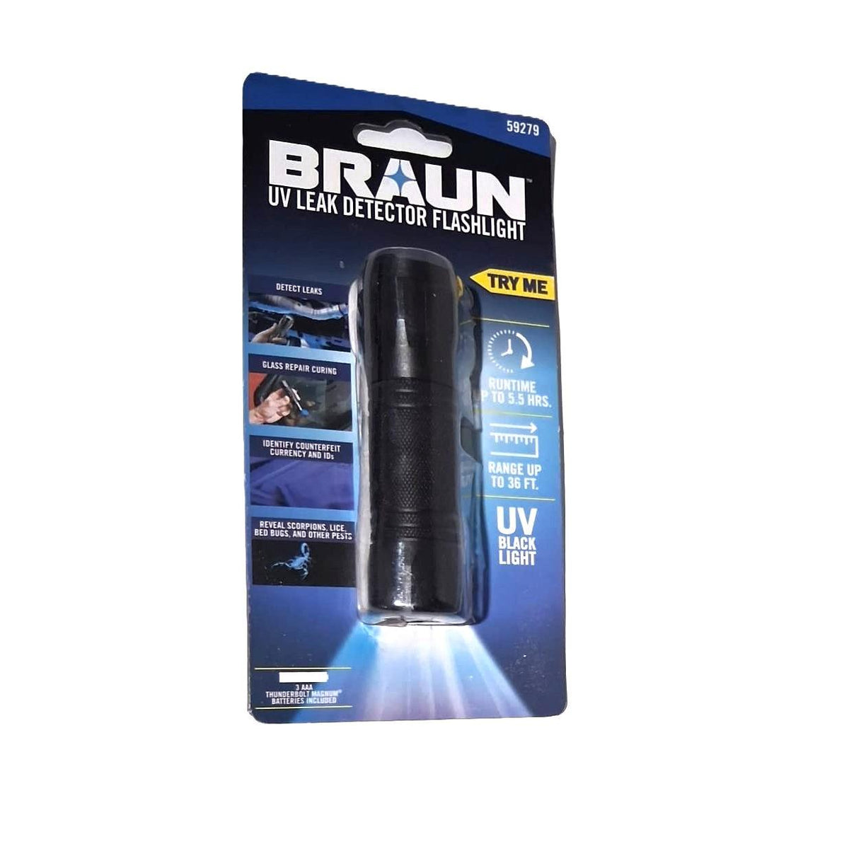 Linterna LED detectora de fugas UV BRAUN