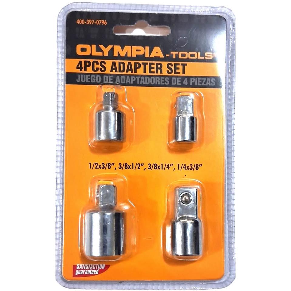 OLYMPIA TOOLS Set 4 Adaptadores de Drive 1/2"x3/8" 3/8"x1/2" 3/8"x1/4" 1/4"x3/8" Cromados