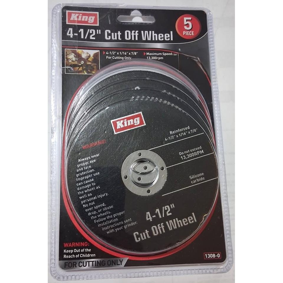 Discos de Corte Metal 4-1/2" King – Pack 5 Piezas | Carburo de Silicio Reforzado | Acero Inox, Cobre y Aluminio | 13,300 RPM