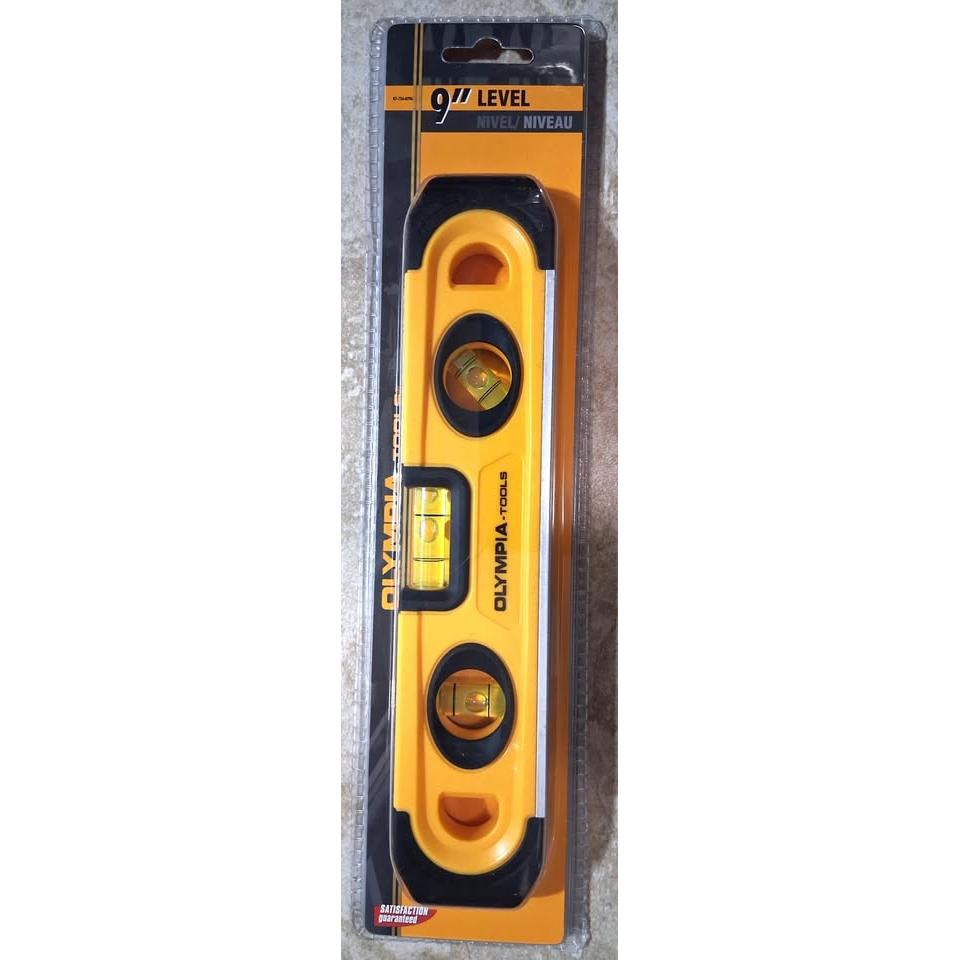 Olympia Tools 9" Torpedo Level – Aluminum, 3 Vials (0/45/90°)