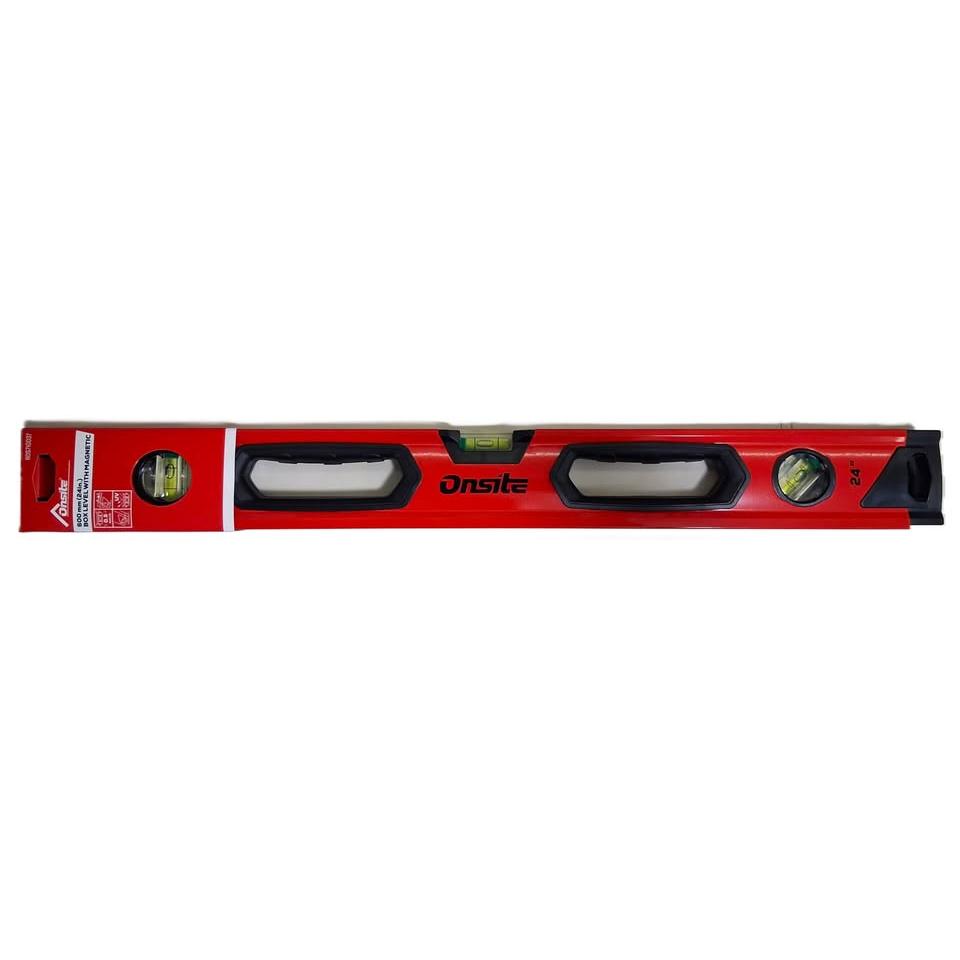 Onsite 24" Magnetic Box Level – 600mm Aluminum, 3 Vials (RDS710037)
