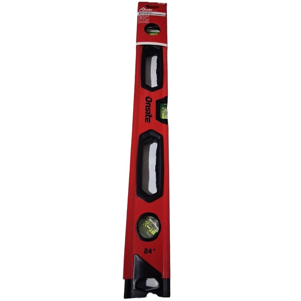 Onsite 24" Magnetic Box Level – 600mm Aluminum, 3 Vials (RDS710037)